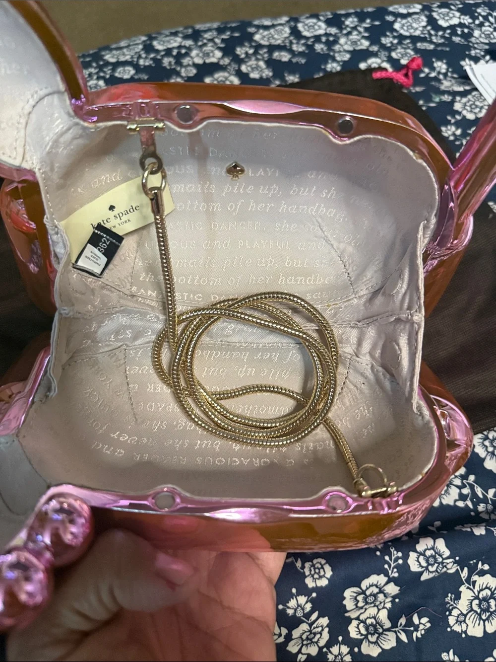 kate spade metallic pink balloon dog shoulder bag